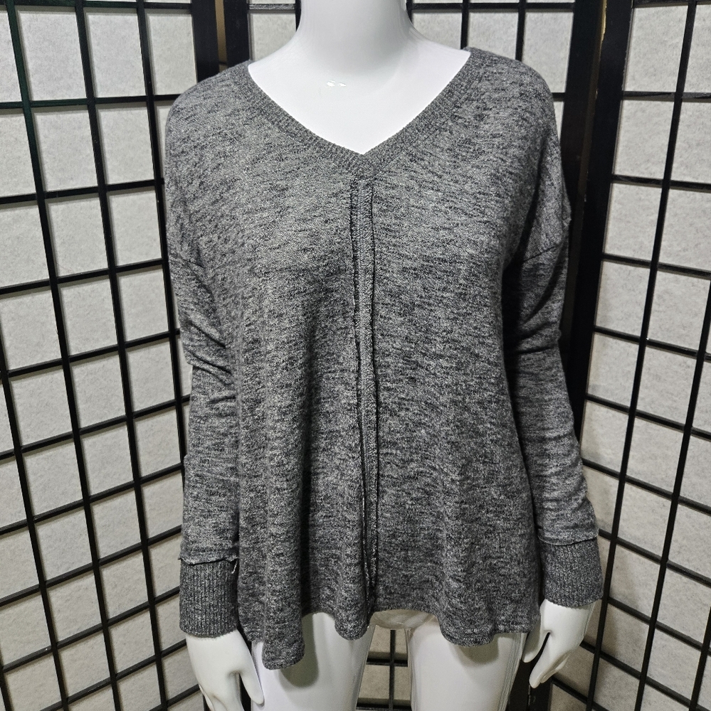 Gray V-Neck Sweater